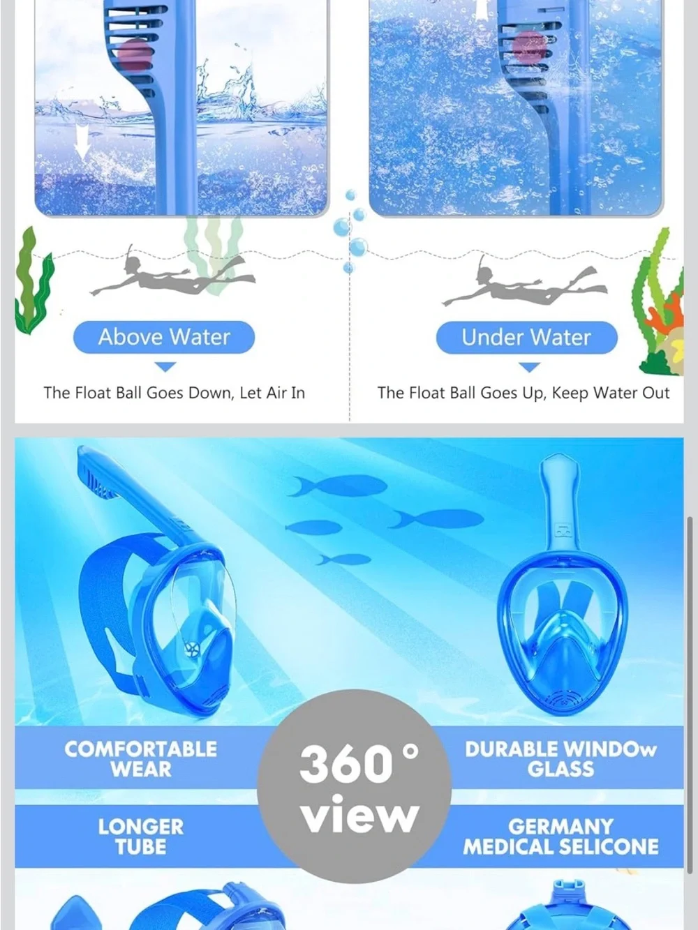 Ezire - Kids Snorkel Set - Used Once